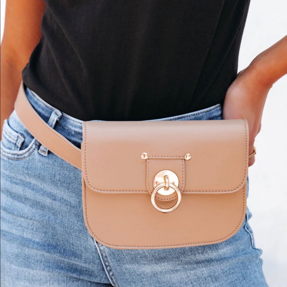 VICI - GRAYCEN FAUX LEATHER BELT BAG - NATURAL